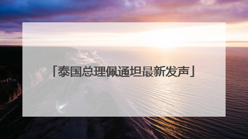 泰国总理佩通坦最新发声